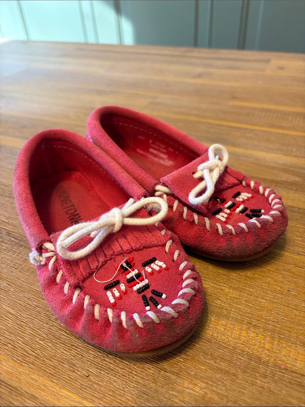Dark Pink Minnetoka Moccasin Slip-On Shoes